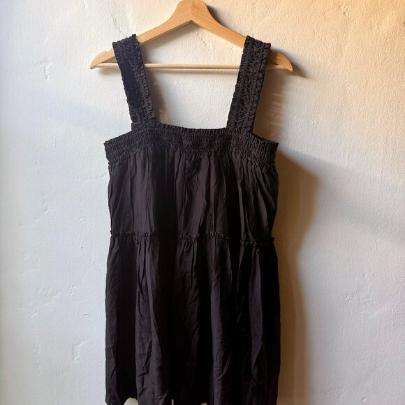 Peony, Gathered Mini Dress, Noir, Small, NWT - Picture 1 of 5